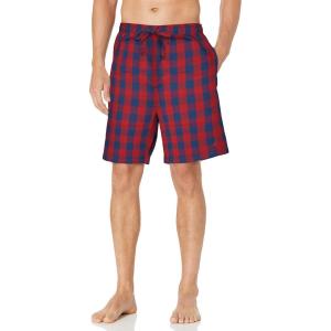 imageNautica Mens Soft Woven 100 Cotton Elastic Waistband Sleep Pajama ShortNautica Red