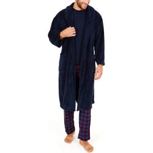 imageNautica tweed plush hooded robeNavy