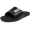 image:imageNautica Mens Athletic Slide Sandal Adjustable Straps Comfort SlipOn Regular amp Wide WidthsBlackSilver