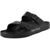 image:imageNautica Mens TwoStrap EVA Slide Sandals Adjustable Buckle Comfort Footbed Lightweight Waterproof SlipOn Beach and Casual Pool SandalsBlack