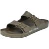 image:imageNautica Mens TwoStrap EVA Slide Sandals Adjustable Buckle Comfort Footbed Lightweight Waterproof SlipOn Beach and Casual Pool SandalsOlive