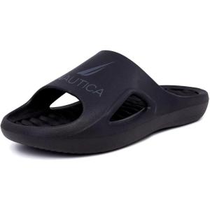 image:imageNautica Mens Athletic Slides Sport Shower Sandals for Indoor amp Outdoor  Lightweight Durable and ComfortableBlack Charcoal