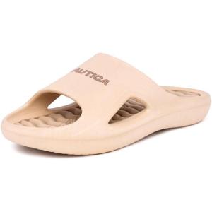 image:imageNautica Mens Athletic Slides Sport Shower Sandals for Indoor amp Outdoor  Lightweight Durable and ComfortableKhaki