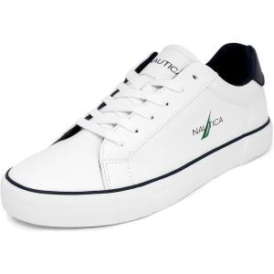 image:imageNautica Mens Casual Shoe Classic LaceUp Low Top Loafer Fashion Sneaker  in Medium amp Wide Width SizesWhite Greenmyton
