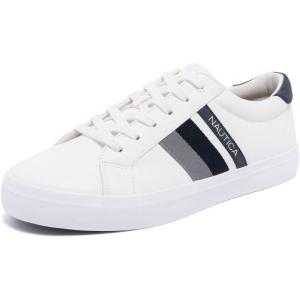 image:imageNautica Mens Casual Shoe Classic LaceUp Low Top Loafer Fashion Sneaker  in Medium amp Wide Width SizesWhite Navy Grey