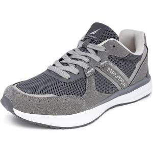 image:imageNautica Mens Running Sneakers Sport Fashion LaceUp Athletic Soft Shoes for Gym Tennis Men  Cushioned Breathable Lightweight amp ComfortableCharcoal Grey