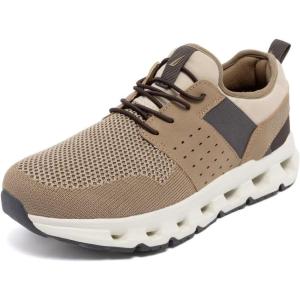 image:imageNautica Mens Running Sneakers Sport Fashion LaceUp Athletic Soft Shoes for Gym Tennis Men  Cushioned Breathable Lightweight amp ComfortableTaupe Zer