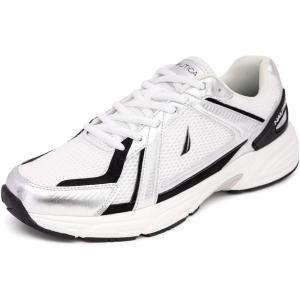 image:imageNautica Mens Running Sneakers Sport Fashion LaceUp Athletic Soft Shoes for Gym Tennis Men  Cushioned Breathable Lightweight amp ComfortableWhite Metallic