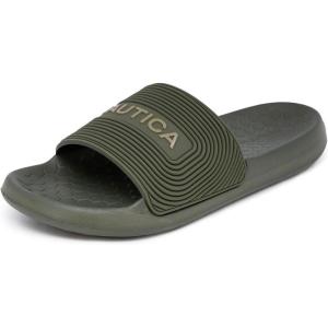 image:imageNautica Mens SlipOn Slide SandalsOliveasti