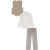 image:imageNautica Boys 4piece Formal Suit Set with Vest Pants Collared Dress Shirt and TieWheat Stripe