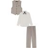 image:imageNautica Boys 4piece Formal Suit Set with Vest Pants Collared Dress Shirt and TieWheat Stripe