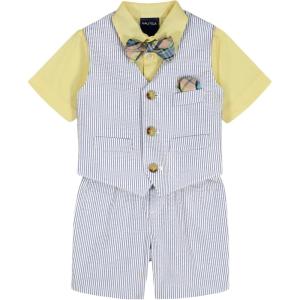 image:imageNautica Baby Boys 4piece Suit Set with Dress Shirt Vest Pants and TieBlue Seersucker