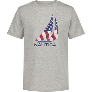image:imageNautica Boys Short Sleeve JClass Logo Crew Neck TShirt Soft Comfortable Relaxed FitJclass Flag Grey Heather