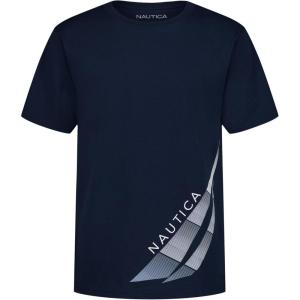 image:imageNautica Boys Short Sleeve JClass Logo Crew Neck TShirt Soft Comfortable Relaxed FitStriped Jclass Blueprint
