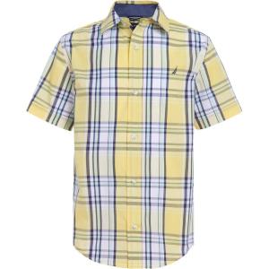 image:imageNautica Boys Short Sleeve Woven ButtonDown Shirt Light Weight amp BreathableYellow Fin Plaid