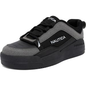 image:imageNautica Youth Athletic Sneakers  Comfortable LaceUp Tennis Shoes for Boys and Girls Durable Casual Sport Footwear for School Gym and Daily WearBlack Greyhightide
