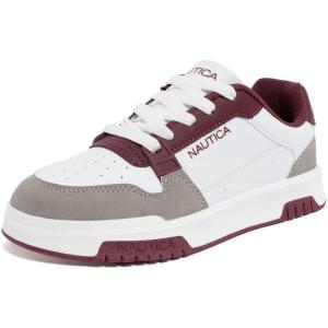 image:imageNautica Youth Athletic Sneakers  Comfortable LaceUp Tennis Shoes for Boys and Girls Durable Casual Sport Footwear for School Gym and Daily WearBurgundy Greygavie