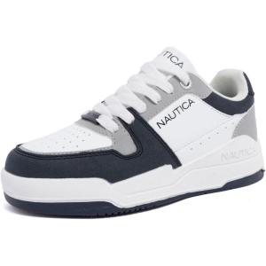 image:imageNautica Youth Athletic Sneakers  Comfortable LaceUp Tennis Shoes for Boys and Girls Durable Casual Sport Footwear for School Gym and Daily WearWhite Navy Greyharrold