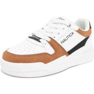 image:imageNautica Youth Athletic Sneakers  Comfortable LaceUp Tennis Shoes for Boys and Girls Durable Casual Sport Footwear for School Gym and Daily WearWhite Tan Blackharrold