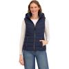 image:imageNautica Womens Stretch Puffer Vest  WaterResistant Transitional Layer with Detachable HoodNavy Seas