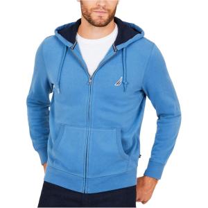 image:imageNautica Long Sleeve Sueded Fleece Full Zip Hoodie Sweatshirt SweaterBlue