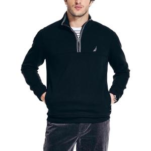 image:imageNautica Mens Nautica Quarterzip SweatshirtTrue Black