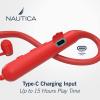image:imageNautica B310 Sport Wireless Bluetooth Earphones with TypeC Charging Cable Neckband Earphones Magnetic Earbuds Bluetooth v50 Earphones High Volume Levels Flexibility Portable Sweat Proof RED