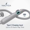 image:imageNautica B310 Sport Wireless Bluetooth Earphones with TypeC Charging Cable Neckband Earphones Magnetic Earbuds Bluetooth v50 Earphones High Volume Levels Flexibility Portable Sweat Proof Gray