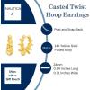 image:imageNautica 24 mm Twisted Hoop Earrings for Women 14K Yellow Gold Plated Alloy