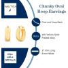 image:imageNautica 25 mm Chunky Hoop Earrings for Women 14K Yellow Gold Plated Alloy