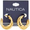 image:imageNautica 29 mm Triple Hoop Earrings for Women 14K Yellow Gold Plated Alloy