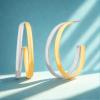 image:imageNautica 30 mm Split Hoop Earrings for Women Rhodium amp 14K Yellow Gold Plated Alloy