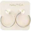 image:imageNautica 30 mm Split Hoop Earrings for Women Rhodium amp 14K Yellow Gold Plated Alloy