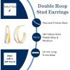 image:imageNautica 30 mm Split Hoop Earrings for Women Rhodium amp 14K Yellow Gold Plated Alloy