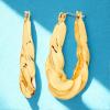 image:imageNautica 33 mm Twisted Oval Hoop Earrings for Women 14K Yellow Gold Plated Alloy