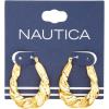 image:imageNautica 33 mm Twisted Oval Hoop Earrings for Women 14K Yellow Gold Plated Alloy