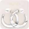 image:imageNautica 37 mm Wavy Hoop Earrings for Women Rhodium Plated Alloy