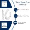 image:imageNautica 37 mm Wavy Hoop Earrings for Women Rhodium Plated Alloy