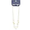 image:imageNautica Beaded Station Necklace Simulated Pearl Earring Set for Women Rhodium amp 14K Yellow Gold Plated Alloy 2126 Inches