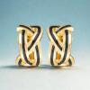 image:imageNautica Black Braided Clip On Earrings for Women 14K Yellow Gold Plated Alloy