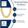 image:imageNautica Braided Snake Chain Necklace for Women 14K Yellow Gold Plated Alloy 18 Inches