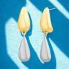 image:imageNautica Double Teardrop Dangle Earrings for Women Rhodium amp 14K Yellow Gold Plated Alloy