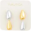 image:imageNautica Double Teardrop Dangle Earrings for Women Rhodium amp 14K Yellow Gold Plated Alloy