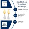 image:imageNautica Double Teardrop Dangle Earrings for Women Rhodium amp 14K Yellow Gold Plated Alloy