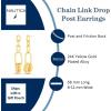 image:imageNautica Link Chain Dangle Earrings for Women 14K Yellow Gold Plated Alloy
