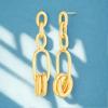 image:imageNautica Link Chain Dangle Earrings for Women 14K Yellow Gold Plated Alloy