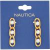 image:imageNautica Link Chain Simulated Pearl Dangle Earrings for Women 14K Yellow Gold Plated Alloy