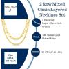 image:imageNautica Link Curb Chain Necklace Set for Women 14K Yellow Gold Plated Alloy 16  20 Inches