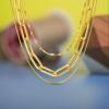 image:imageNautica Mirror Box Paper Clip Chain Necklace Set for Women 14K Yellow Gold Plated Alloy 1626 Inches