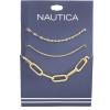 image:imageNautica Mirror Box Paper Clip Chain Necklace Set for Women 14K Yellow Gold Plated Alloy 1626 Inches